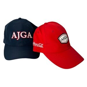 Imperial AJGA Golf Hat Lot Blue Red Adjustable Cap American Jr. Golf Association
